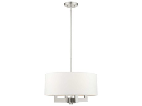 Livex Lighting Cresthaven 4-Light Brushed Nickel Drum Chandelier