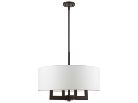 Livex Lighting Cresthaven 4-Light Bronze Antique Brass Drum Chandelier
