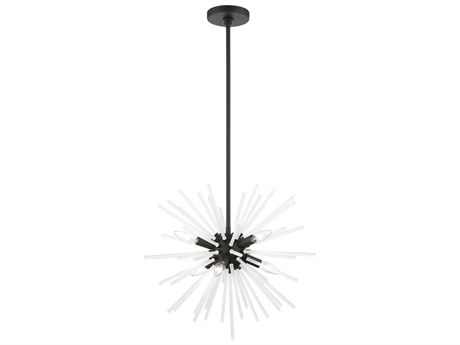 Livex Lighting Uptown 6-Light Black Glass Sputnik Pendant