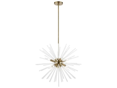 Livex Lighting Uptown 8-Light Antique Brass Glass Sputnik Pendant