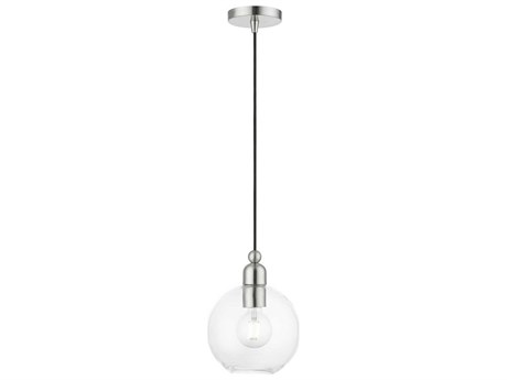 Livex Lighting Downtown 1-Light Brushed Nickel Glass Globe Mini Pendant
