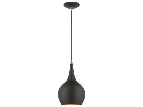 Livex Lighting Andes 1-Light Black Antique Brass Mini Pendant