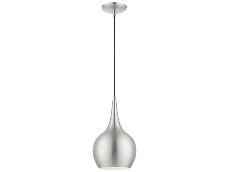 Livex Lighting Andes 1-Light Brushed Nickel Polished Chrome Mini Pendant