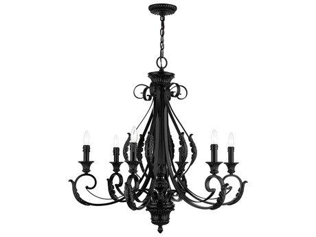 Livex Lighting Valencia 6-Light Shiny Black Candelabra Chandelier