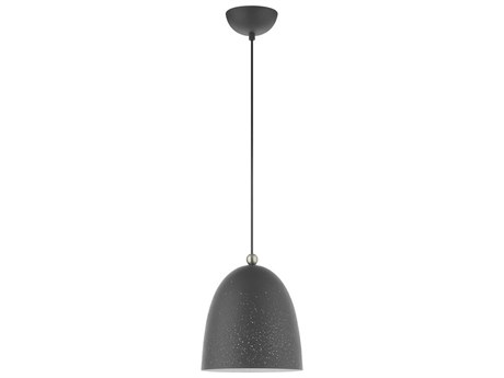 Livex Lighting Arlington 1-Light Scandinavian Gray Brushed Nickel Bell Mini Pendant