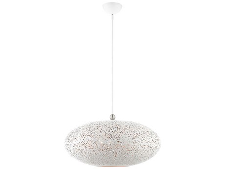 Livex Lighting Charlton 3-Light White Brushed Nickel Globe Pendant
