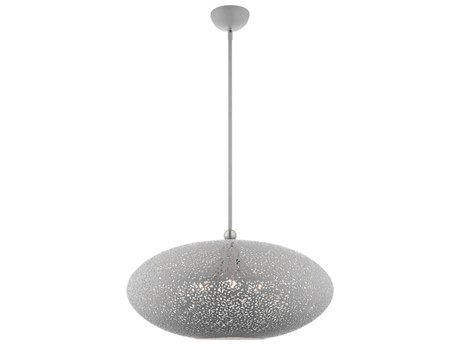 Livex Lighting Charlton 3-Light Nordic Gray Brushed Nickel Globe Pendant