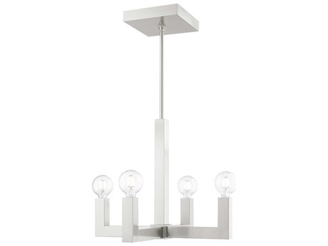 Livex Lighting Solna 4-Light Brushed Nickel Candelabra Chandelier