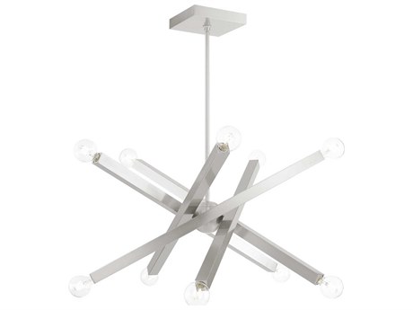 Livex Lighting Solna 10-Light Brushed Nickel Candelabra Sputnik Chandelier