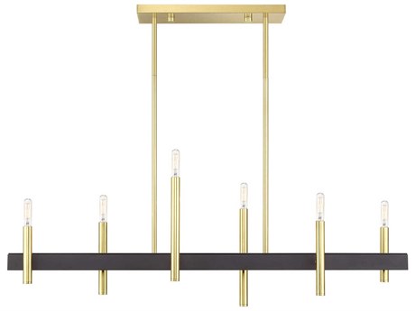Livex Lighting Denmark 6-Light Satin Brass Bronze Island Pendant