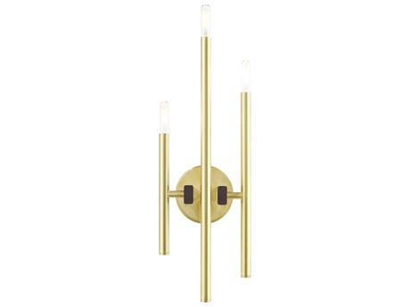 Livex Lighting Denmark 3-Light Satin Brass Wall Sconce