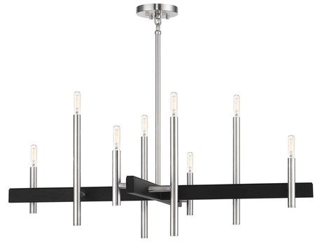 Livex Lighting Denmark 8-Light Brushed Nickel Black Chandelier