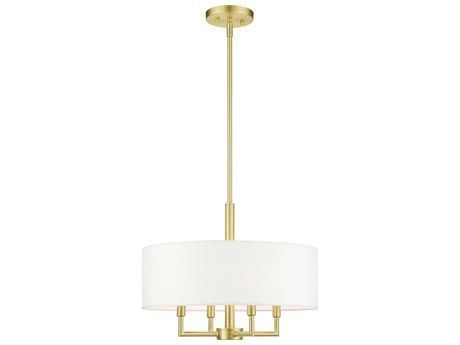 Livex Lighting Meridian 4-Light Satin Brass Drum Chandelier