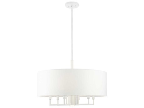 Livex Lighting Meridian 7-Light White Drum Chandelier