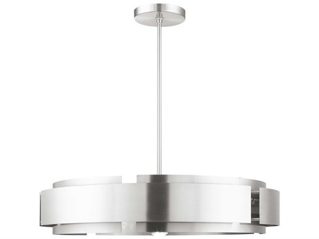 Livex Lighting Varick 7-Light Brushed Nickel Drum Pendant