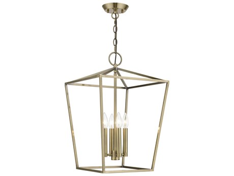 Livex Lighting Devone 4-Light Antique Brass Candelabra Chandelier