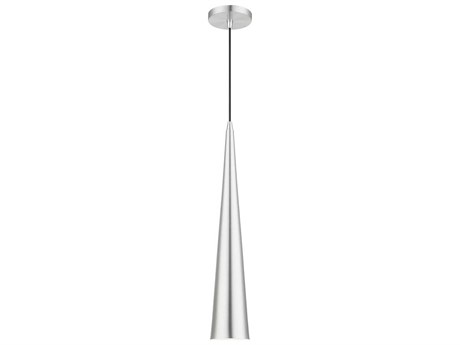 Livex Lighting Andes 1-Light Brushed Aluminum Polished Chrome Nickel Mini Pendant