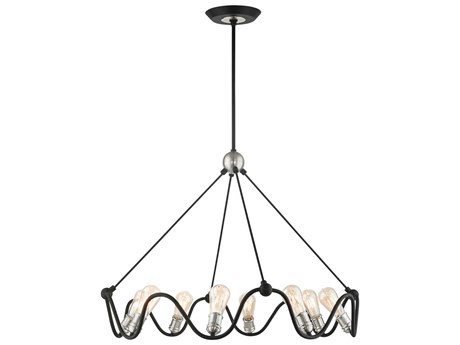 Livex Lighting Archer 8-Light Textured Black Brushed Nickel Chandelier