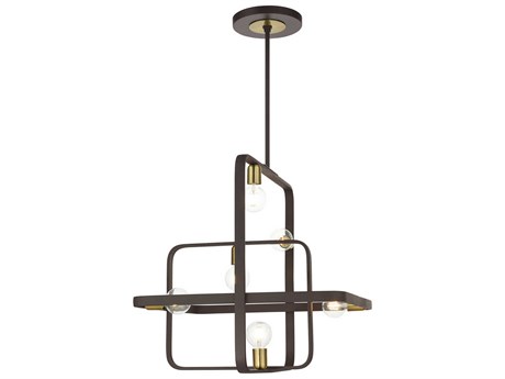 Livex Lighting Bergamo 6-Light Bronze Antique Brass Geometric Pendant