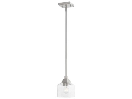 Livex Lighting Aragon 1-Light Brushed Nickel Glass Mini Pendant