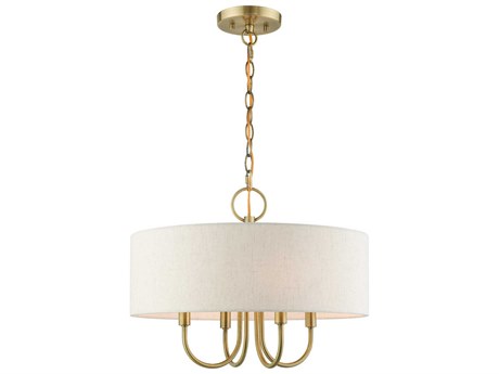 Livex Lighting Blossom 4-Light Antique Brass Drum Chandelier