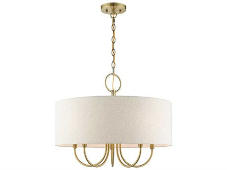 Livex Lighting Blossom 5-Light Antique Brass Drum Chandelier