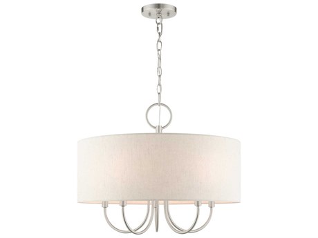 Livex Lighting Blossom 5-Light Brushed Nickel Drum Chandelier