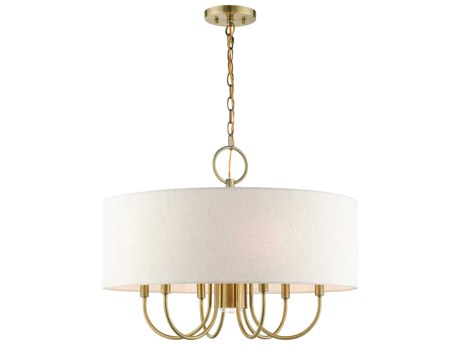 Livex Lighting Blossom 7-Light Antique Brass Drum Chandelier