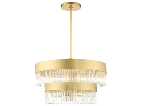 Livex Lighting Norwich 7-Light Soft Gold Crystal Candelabra Chandelier