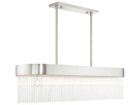 Livex Lighting Norwich 6-Light Brushed Nickel Crystal Island Pendant
