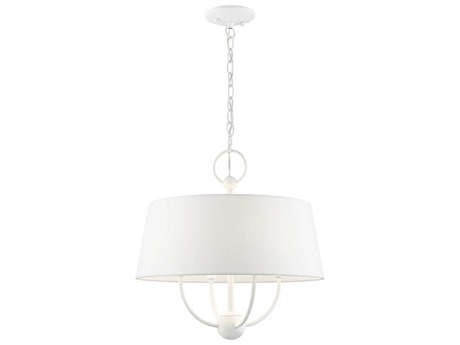 Livex Lighting Ridgecrest 4-Light White Drum Chandelier