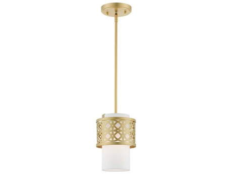 Livex Lighting Calinda 1-Light Soft Gold Cylinder Mini Pendant
