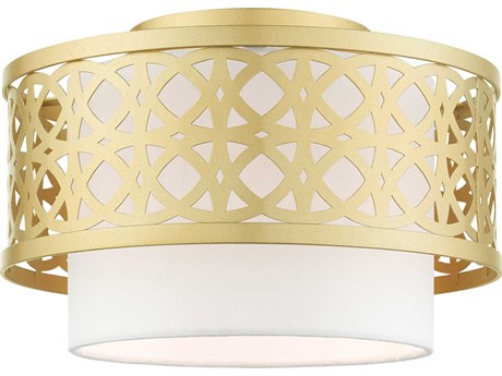 Livex Lighting Calinda 1-Light Soft Gold Drum Semi Flush Mount