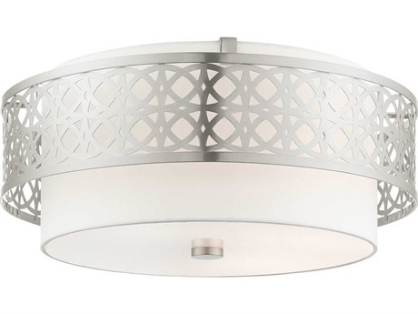 Livex Lighting Calinda 4-Light Brushed Nickel Drum Flush Mount