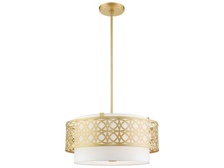 Livex Lighting Calinda 4-Light Soft Gold Drum Pendant