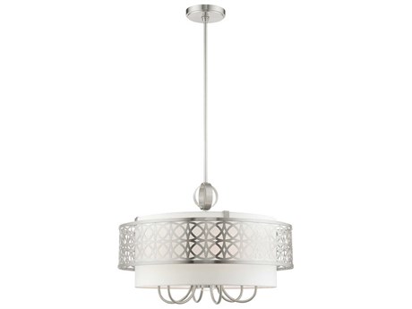Livex Lighting Calinda 7-Light Brushed Nickel Candelabra Drum Chandelier