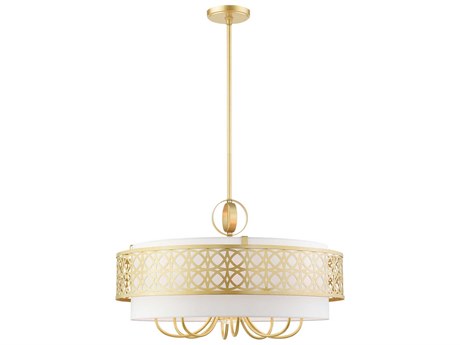 Livex Lighting Calinda 9-Light Soft Gold Candelabra Drum Chandelier
