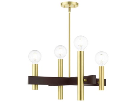 Livex Lighting Helsinki 4-Light Satin Brass Candelabra Linear Chandelier