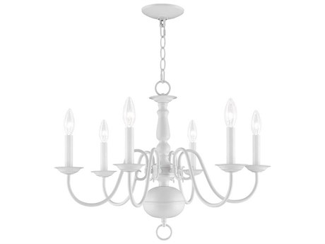 Livex Lighting Williamsburgh 6-Light White Candelabra Chandelier