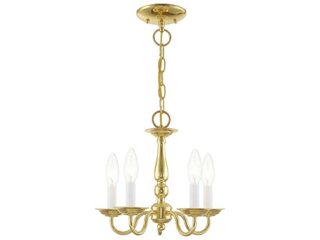Livex Lighting Williamsburgh 5-Light Polished Brass Candelabra Chandelier