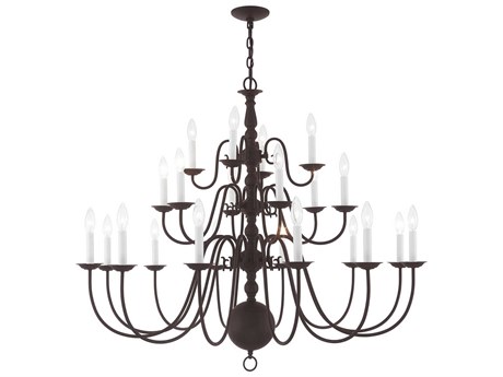 Livex Lighting Williamsburgh 22-Light Bronze Candelabra Chandelier