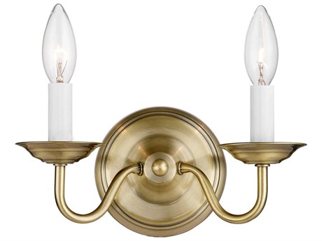 Livex Lighting Williamsburgh 2-Light Antique Brass Wall Sconce