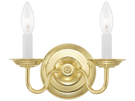 Livex Lighting Williamsburgh 2-Light Polished Brass Wall Sconce