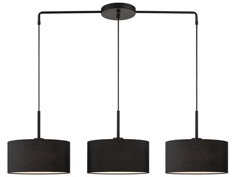 Livex Lighting Bainbridge 3-Light Black Drum Linear Island Pendant