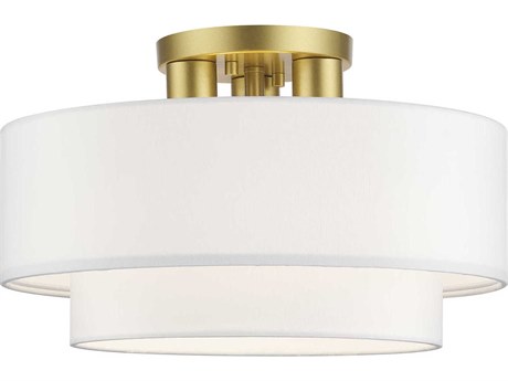 Livex Lighting Manorwood 3-Light Soft Gold Semi Flush Mount