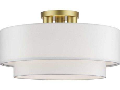 Livex Lighting Manorwood 3-Light Soft Gold Semi Flush Mount