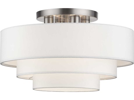 Livex Lighting Manorwood 4-Light Brushed Nickel Semi Flush Mount