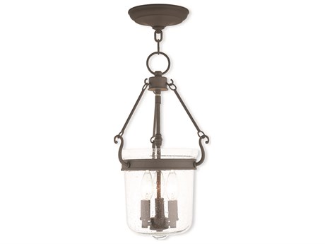 Livex Lighting Winchester 3-Light Bronze Glass Candelabra Chandelier
