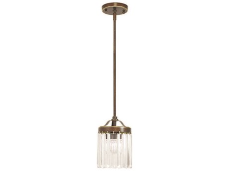 Livex Lighting Ashton 1-Light Hand Painted Palacial Bronze Crystal Drum Mini Pendant