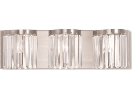 Livex Lighting Ashton 3-Light Brushed Nickel Crystal Vanity Light